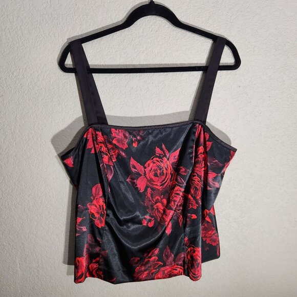 Alex Evenings Womens Black & Red Floral Jacket & Camisole 2-Piece Set Size 1X - Picture 7 of 16